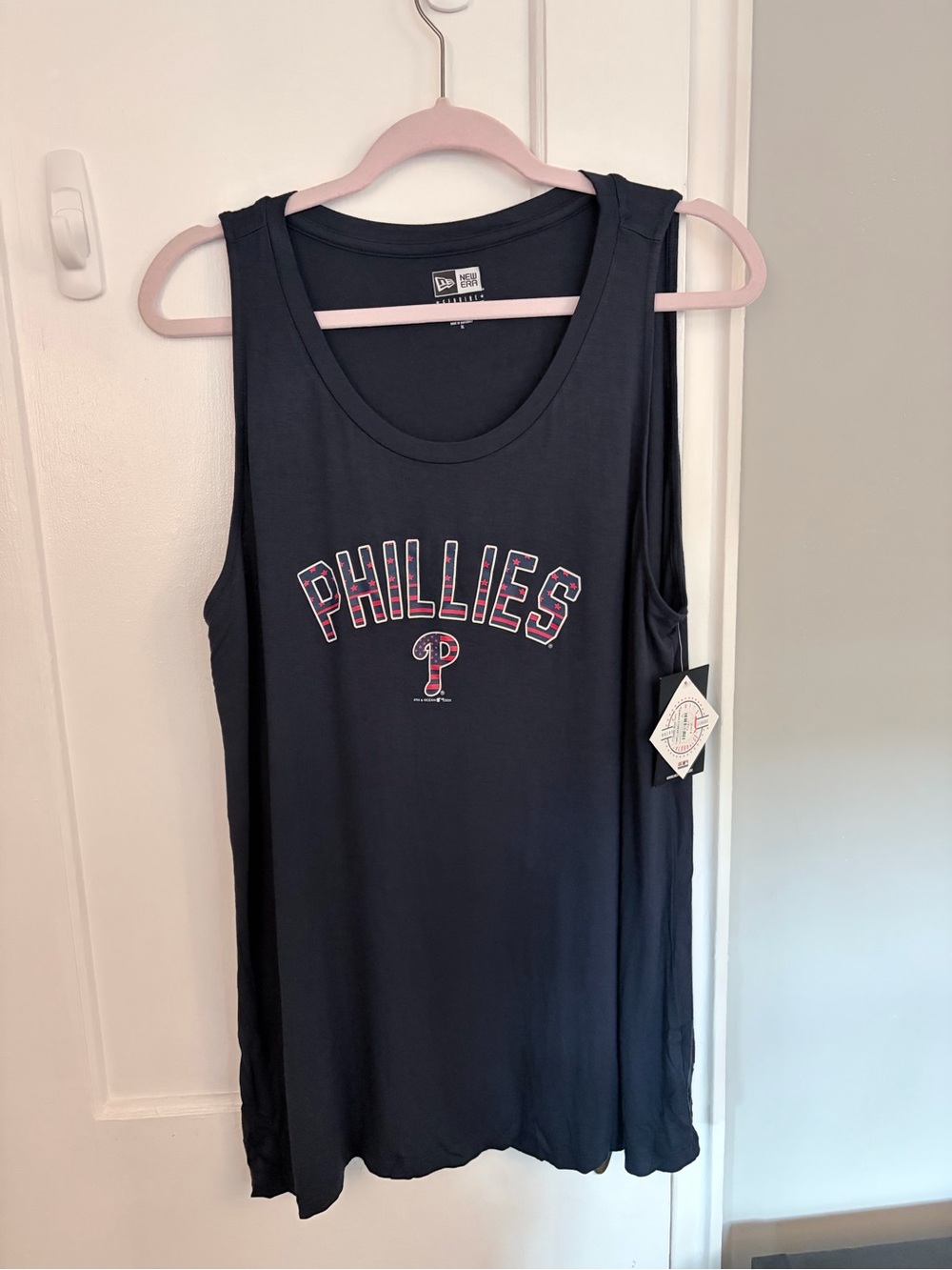 New Era Navy Phillies Graphic Tank Top